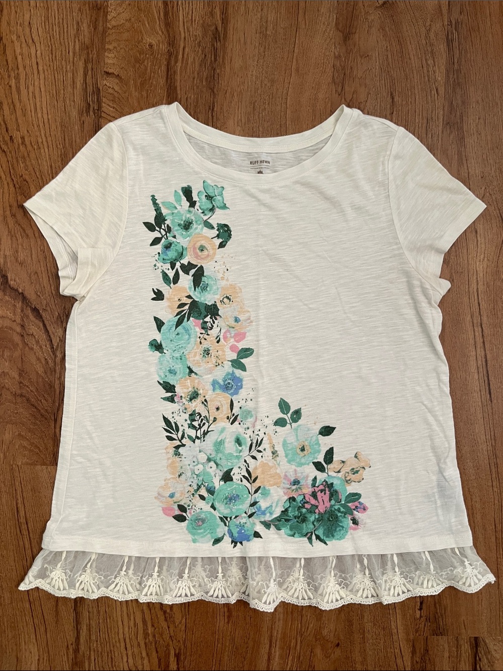 Ruff Hewn Floral Lace T-Shirt